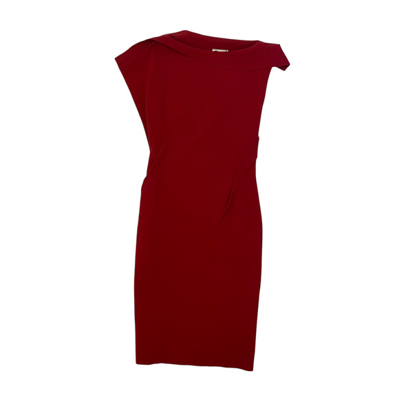 NWT Lanvin Bateau Neckline Midi Sheath Dress - Red - Size 38 EU/6 US - Picture 4 of 9